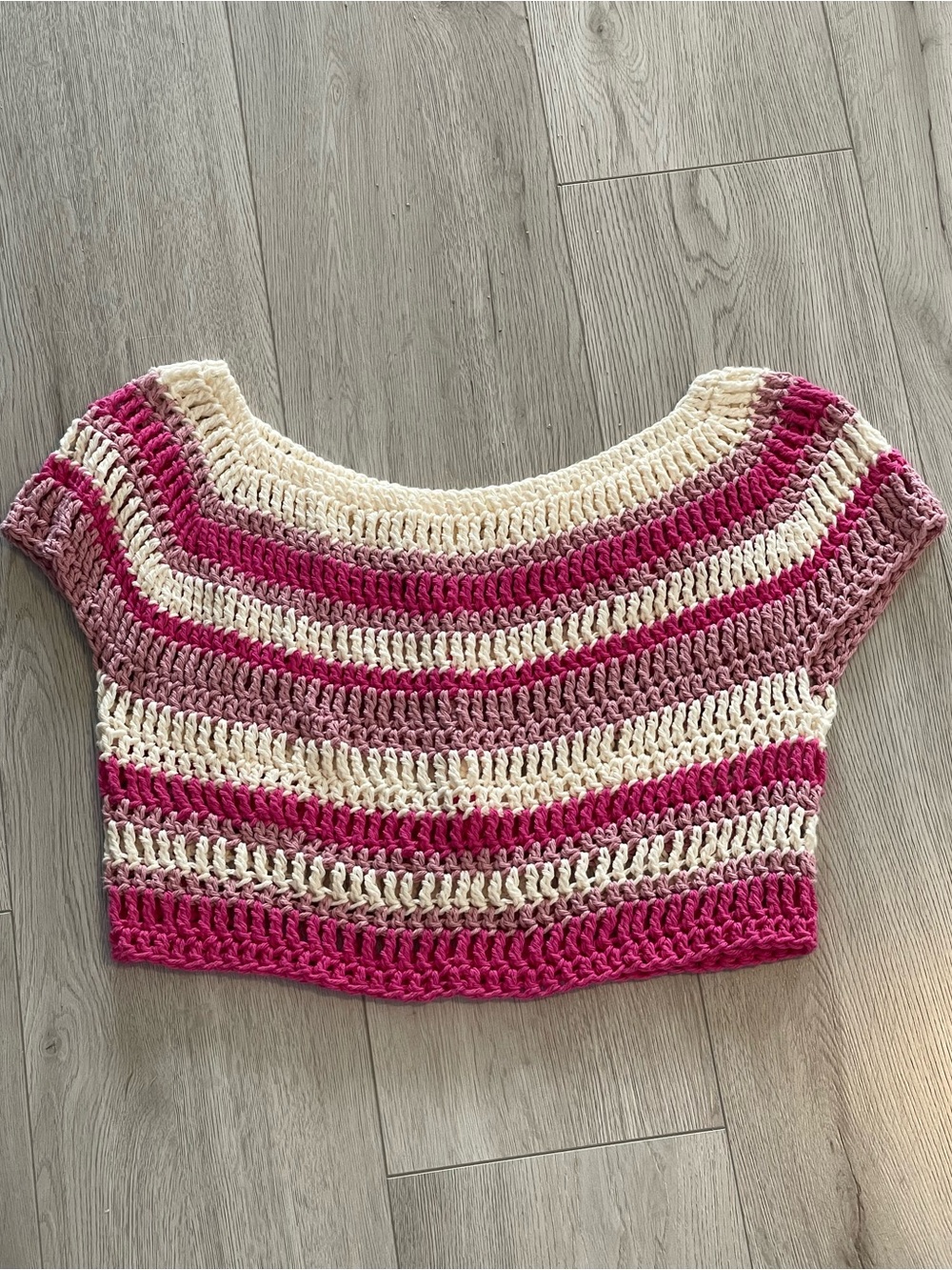 Handmade Crochet Stripe Crop Top